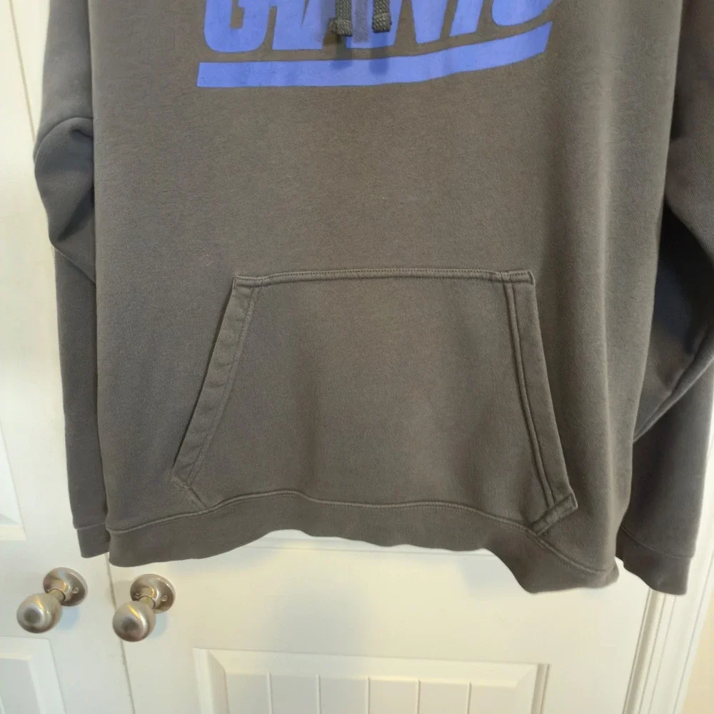 Nike New York Giants Gray Pullover Hoodie Blue Graphic NFL Football Mens XL Warm